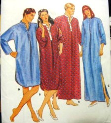 4138 BUTTERICK UNISEX LOOSE NIGHTSHIRT LENGTHS PATTERN XS, SM, MD, LARGE, ,XL